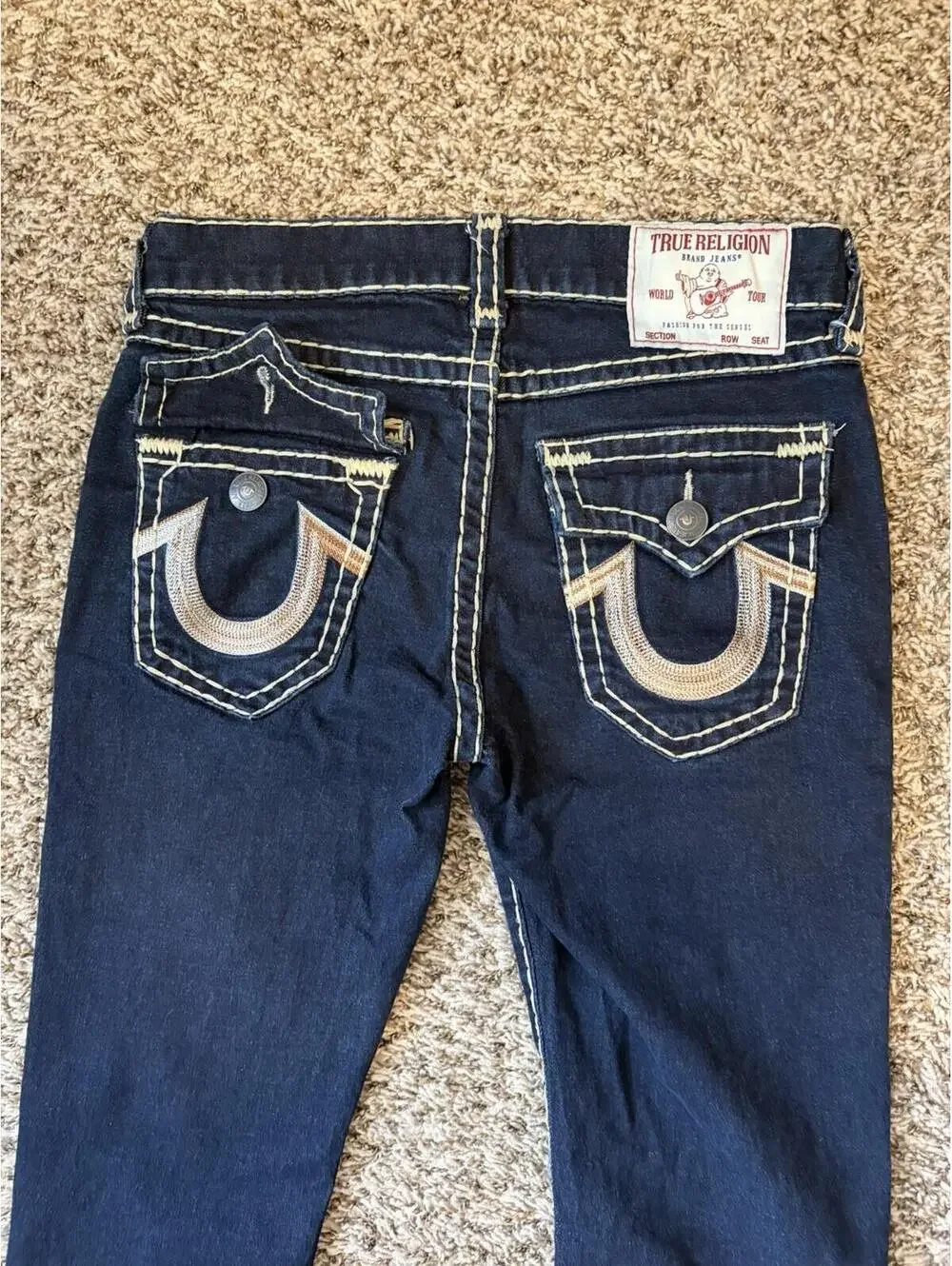 True Religion Rocco Relaxed Skinny Jeans Men’s Size 31 Horseshoe Stitched Flap